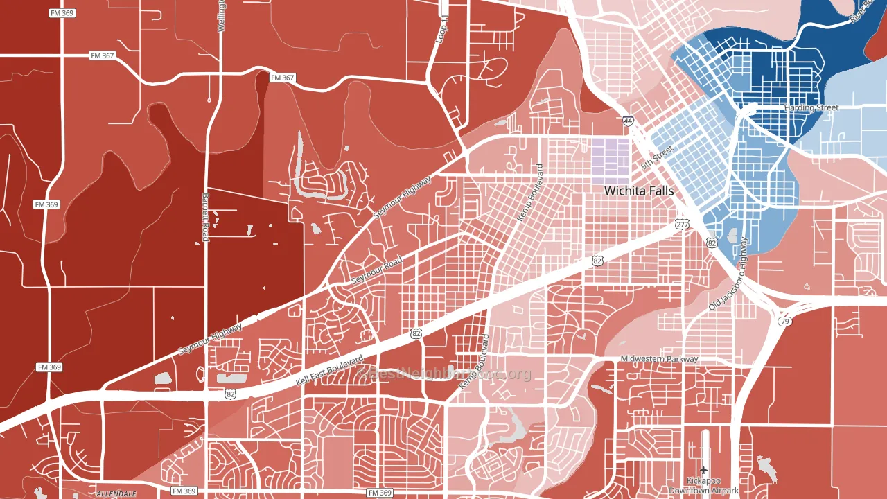 76309, TX block-group political-lean map