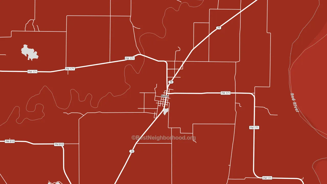 76357, TX block-group political-lean map
