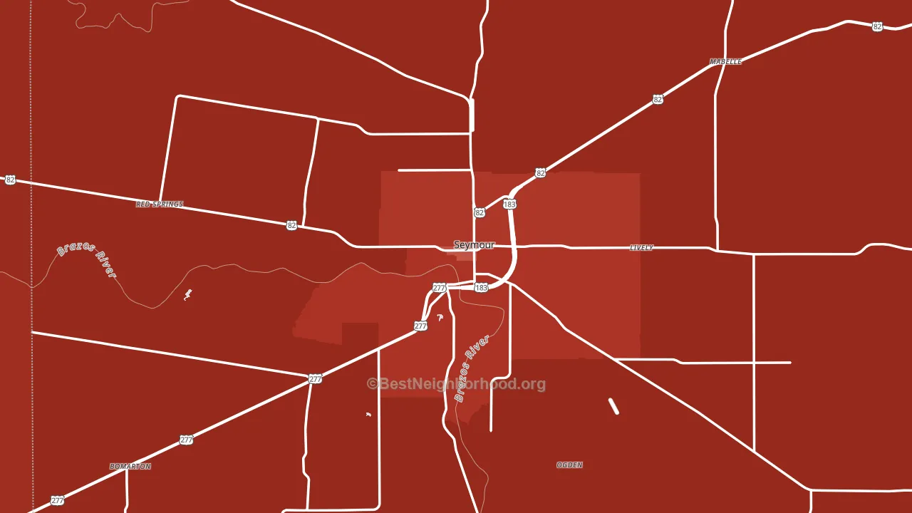 76380, TX block-group political-lean map