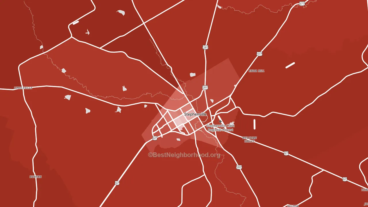76401, TX block-group political-lean map
