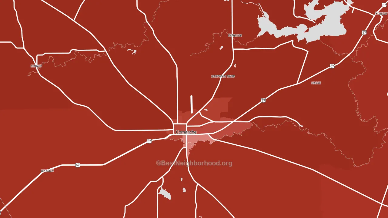 76442, TX block-group political-lean map