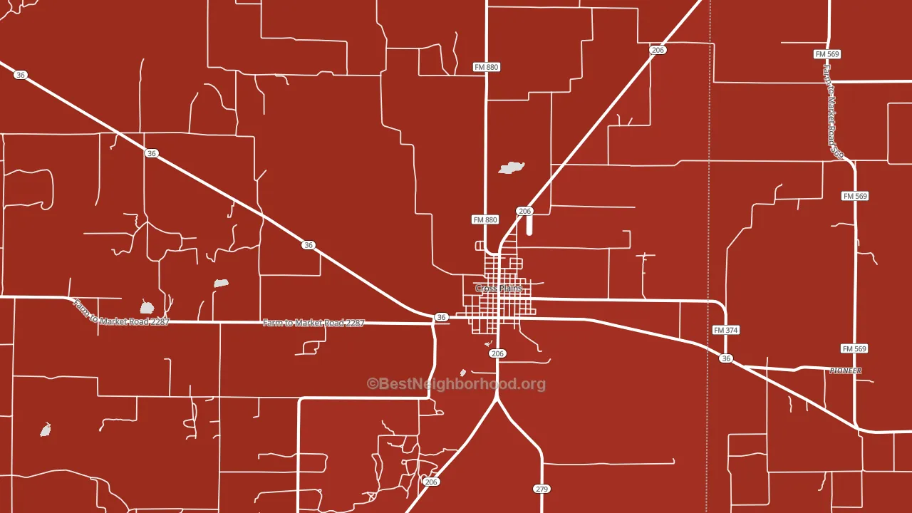 76443, TX block-group political-lean map