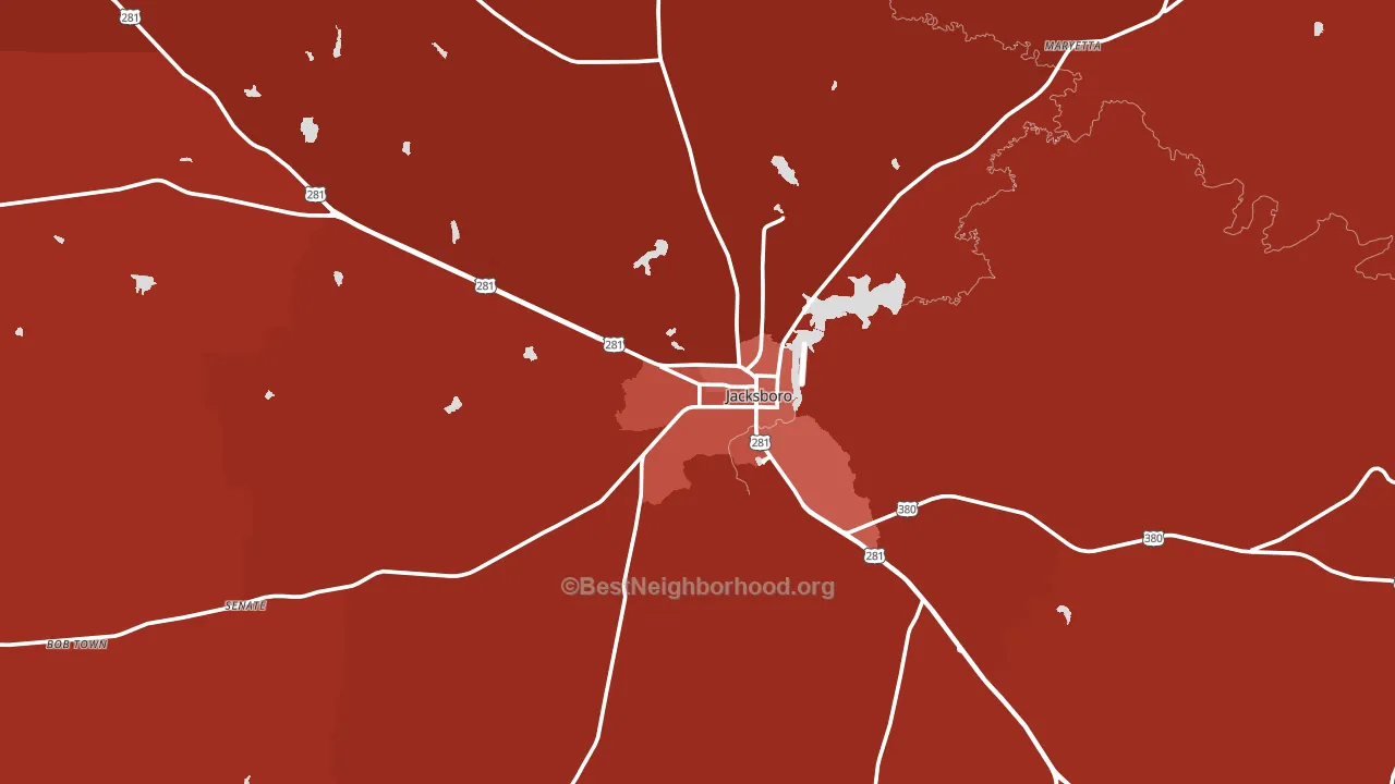 76458, TX block-group political-lean map