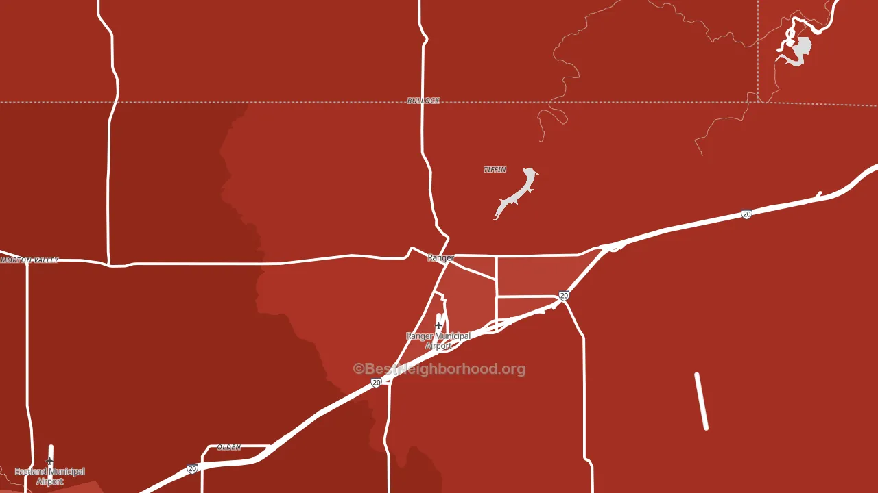 76470, TX block-group political-lean map