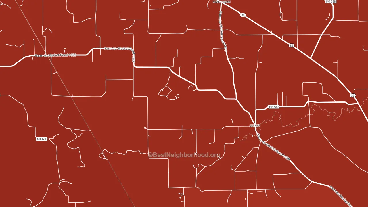 76474, TX block-group political-lean map