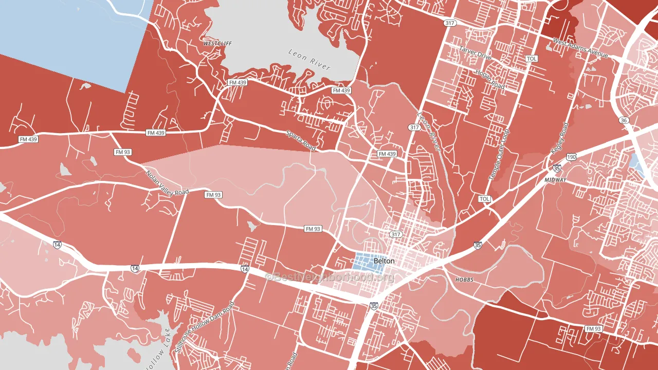 76513, TX block-group political-lean map
