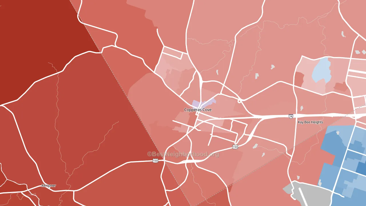 76522, TX block-group political-lean map