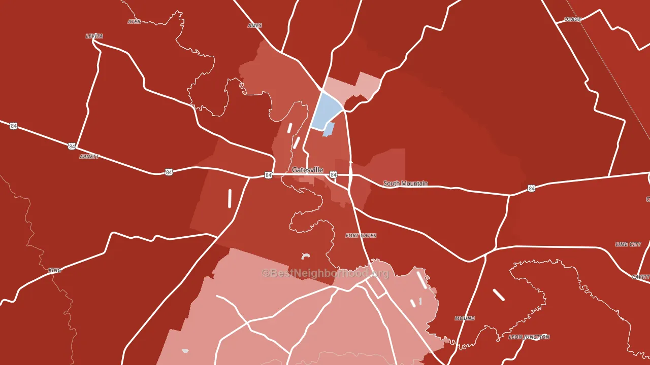 76528, TX block-group political-lean map