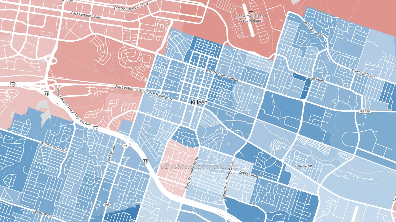76541, TX block-group political-lean map