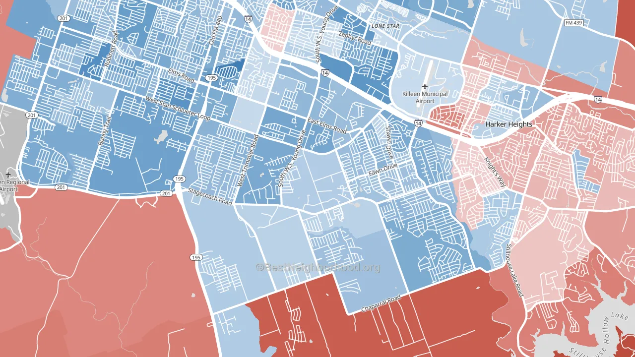 76542, TX block-group political-lean map