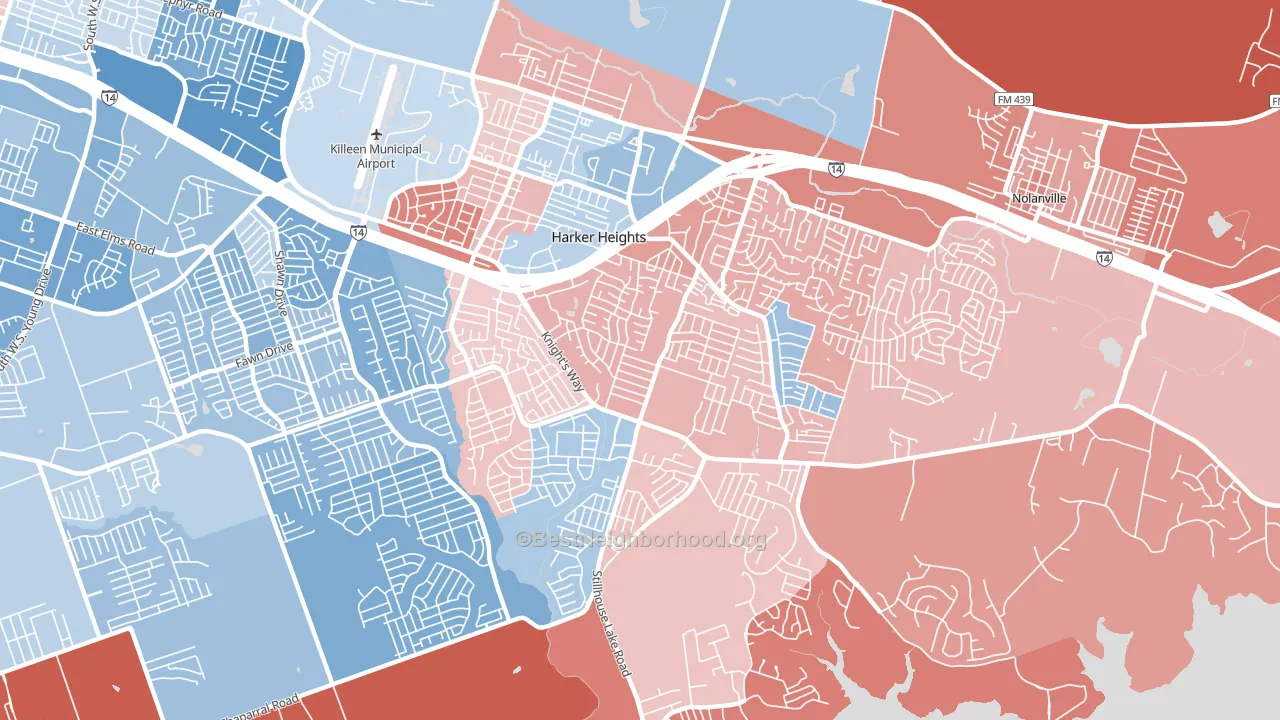 76548, TX block-group political-lean map