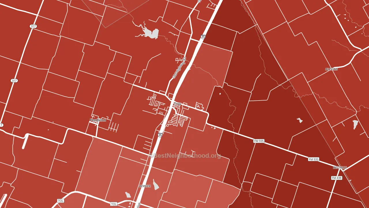 76579, TX block-group political-lean map