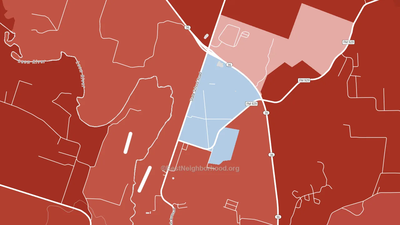 76599, TX block-group political-lean map