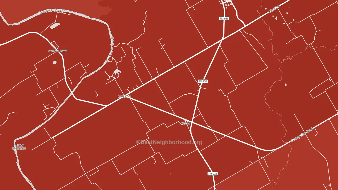 76622, TX block-group political-lean map