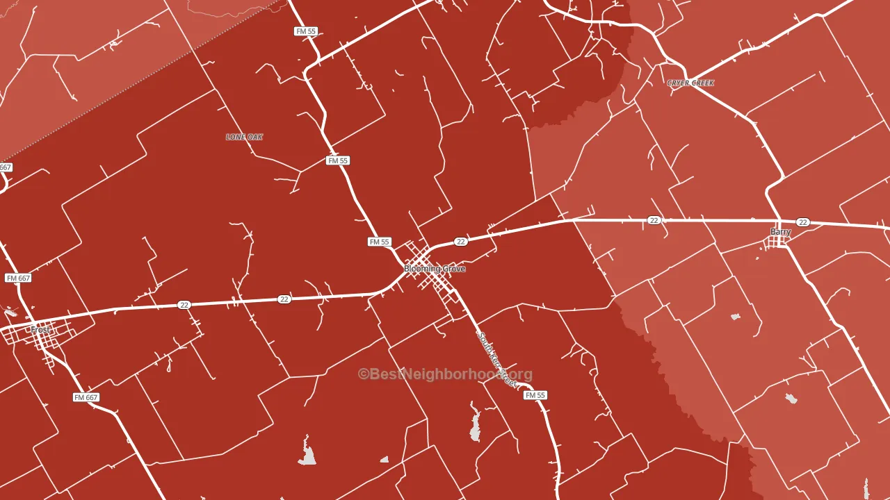76626, TX block-group political-lean map