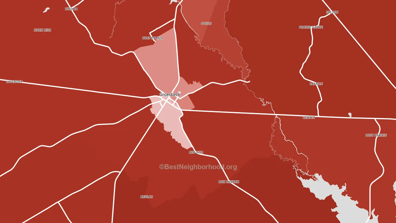 76642, TX block-group political-lean map