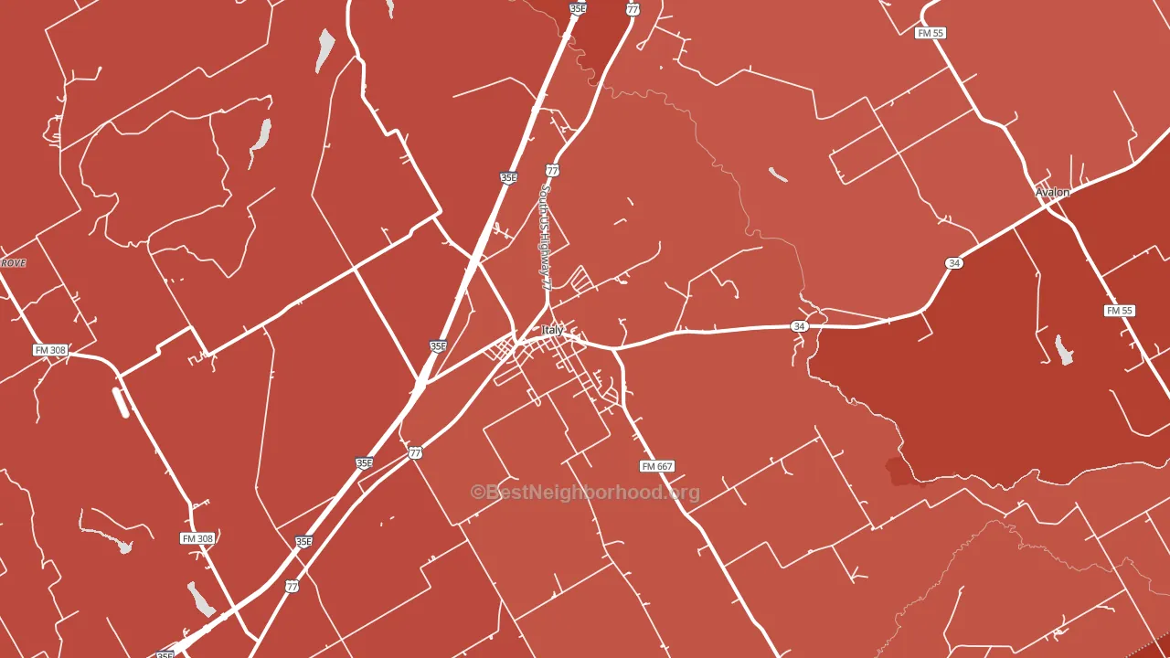 76651, TX block-group political-lean map