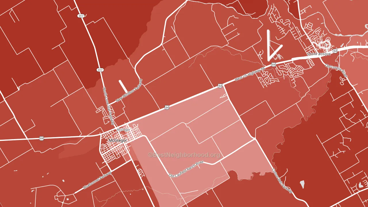 76657, TX block-group political-lean map