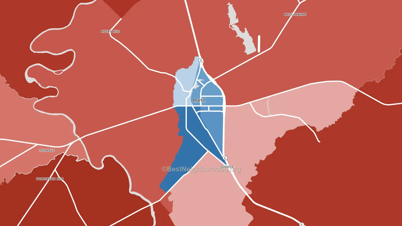 76661, TX block-group political-lean map