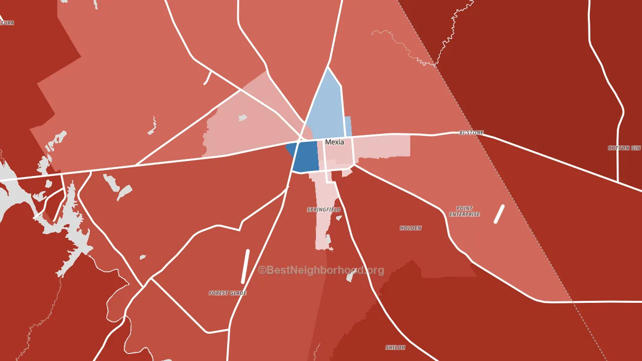 76667, TX block-group political-lean map