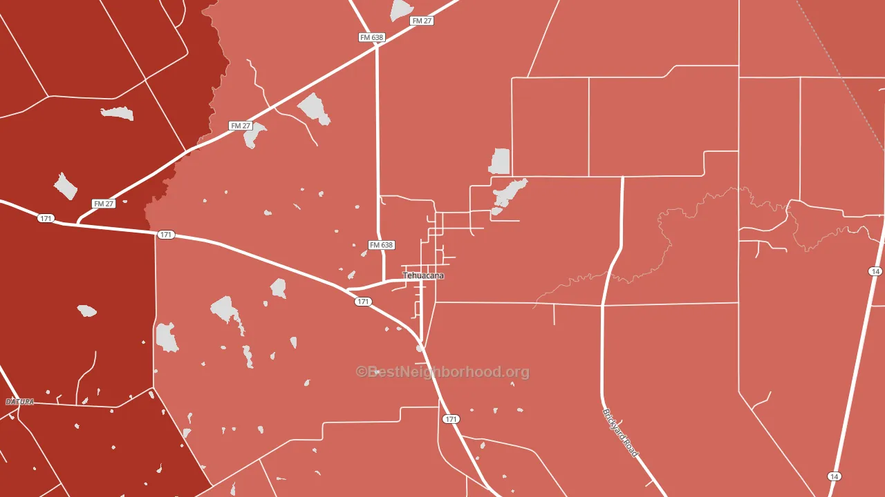 76686, TX block-group political-lean map