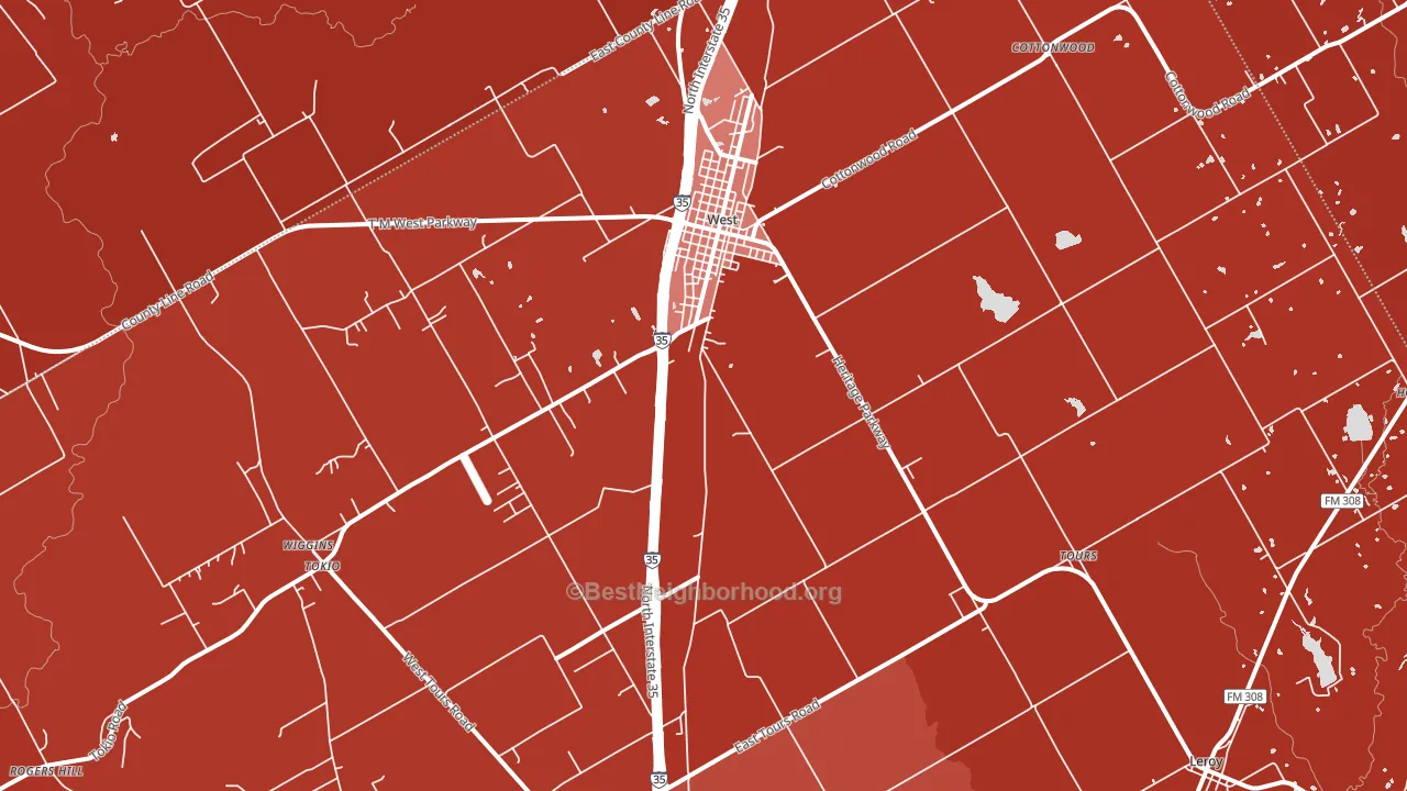 76691, TX block-group political-lean map