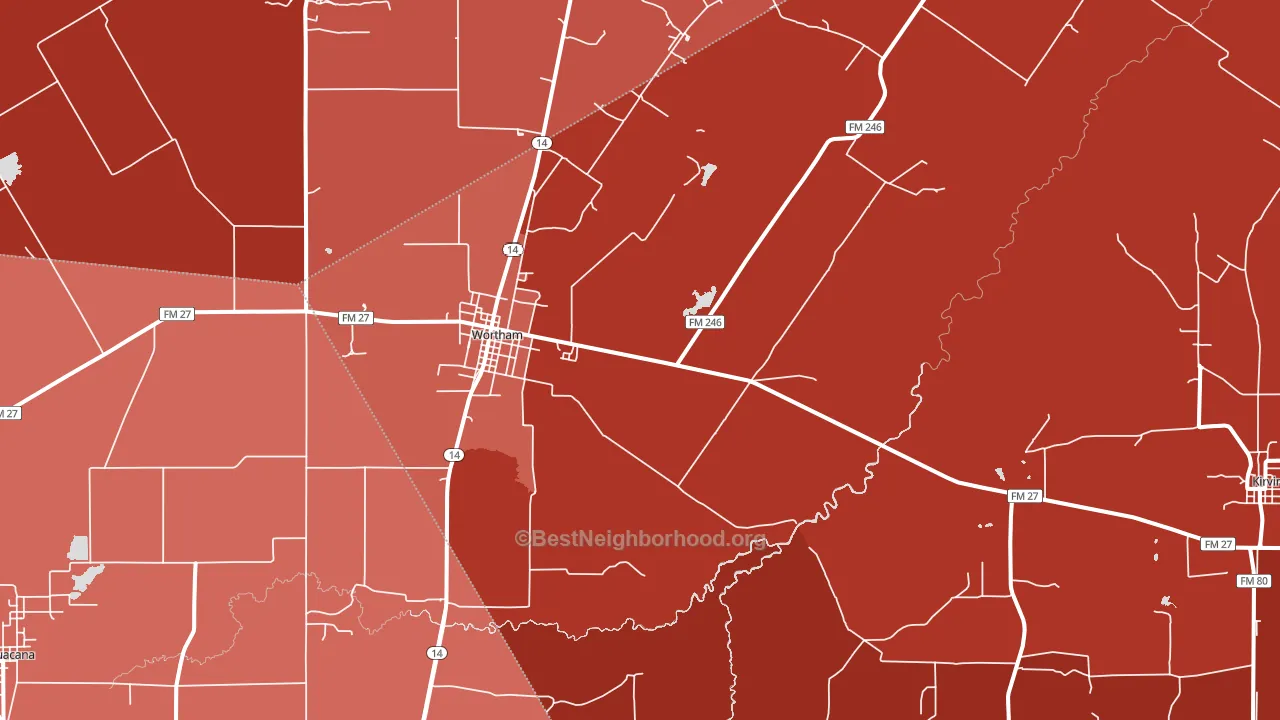 76693, TX block-group political-lean map