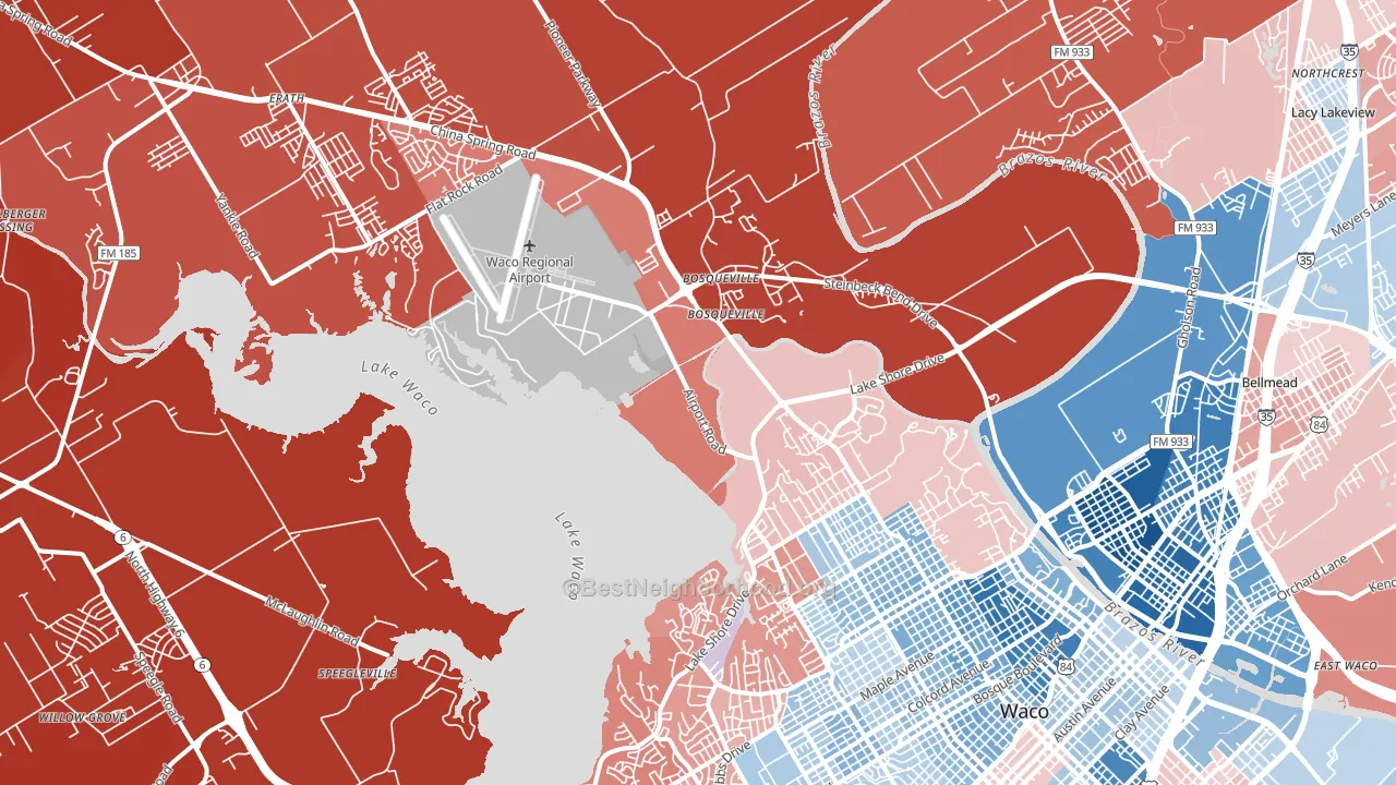 76708, TX block-group political-lean map