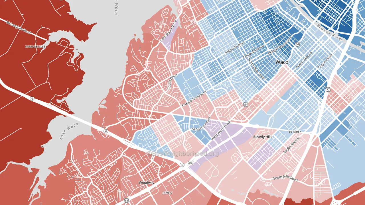 76710, TX block-group political-lean map