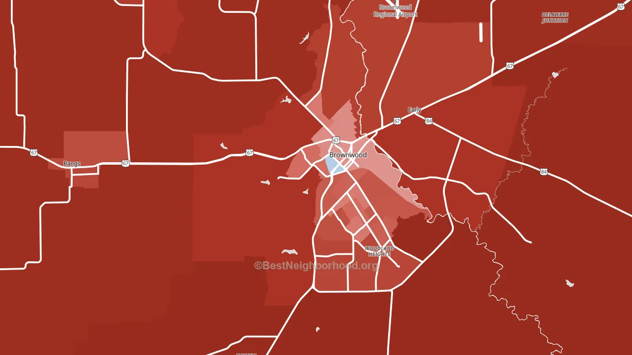 76801, TX block-group political-lean map