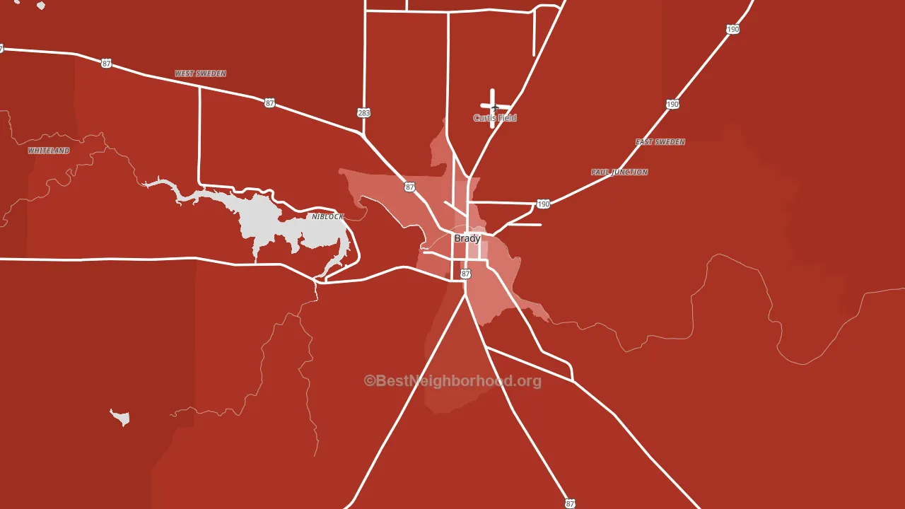 76825, TX block-group political-lean map