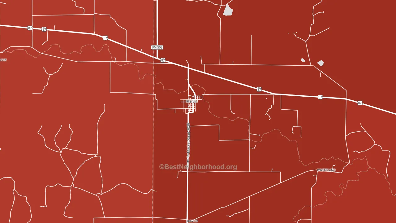 76858, TX block-group political-lean map