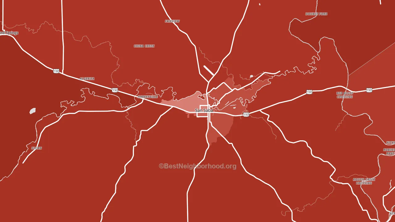 76877, TX block-group political-lean map