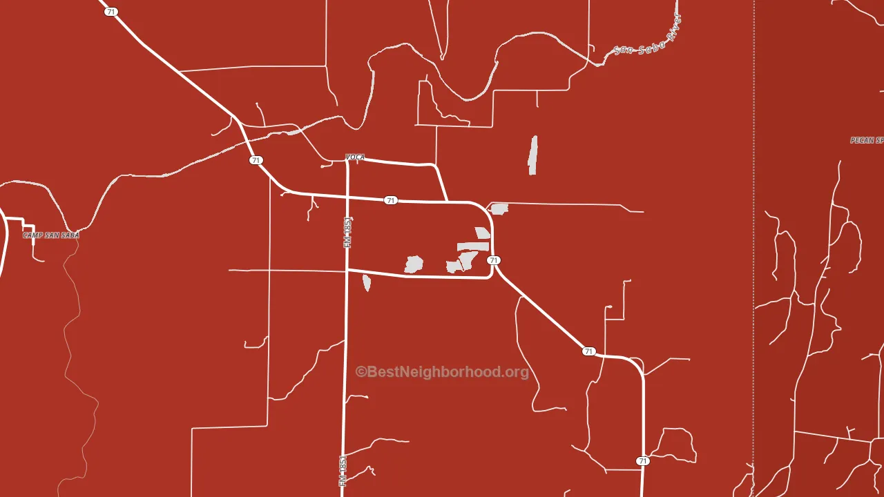 76887, TX block-group political-lean map
