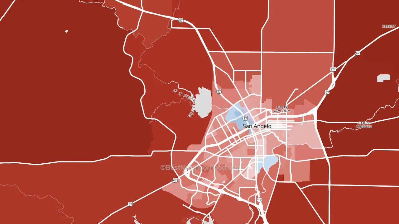 76901, TX block-group political-lean map