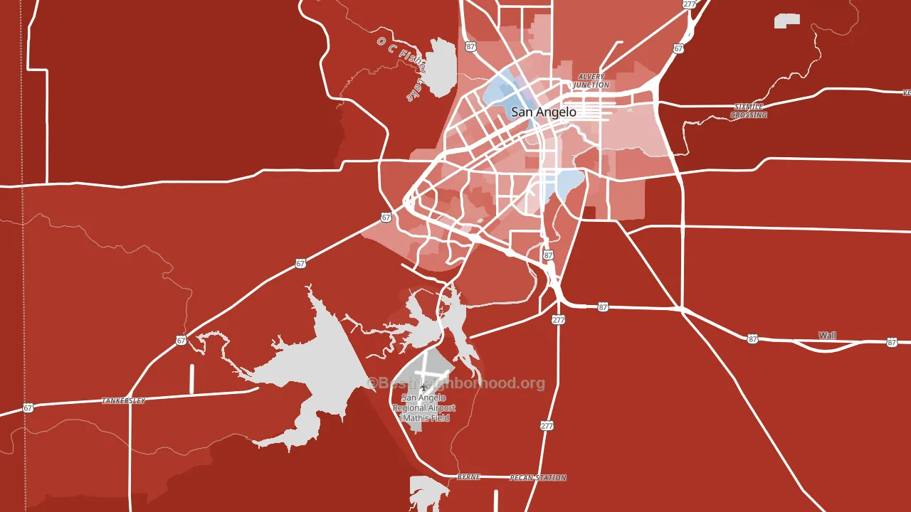 76904, TX block-group political-lean map