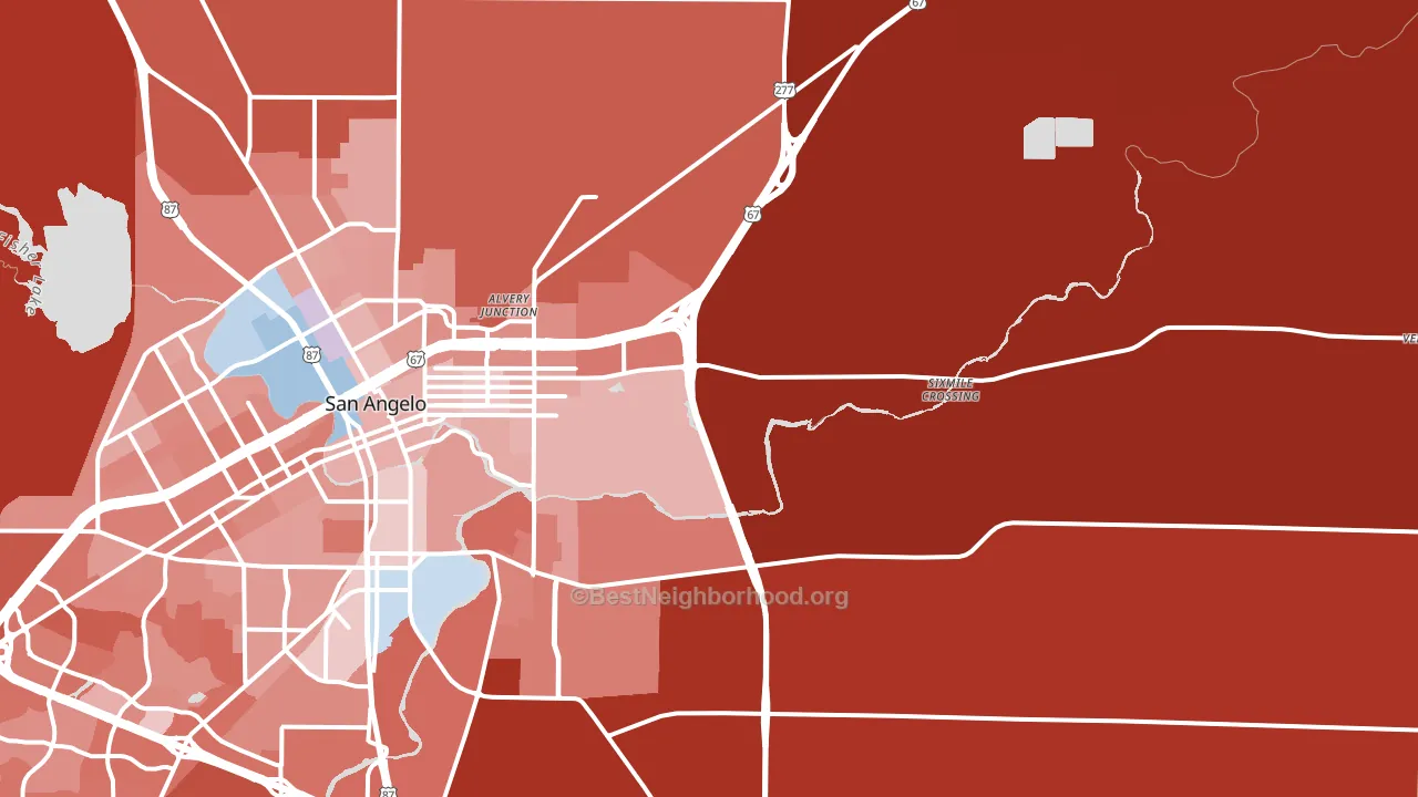 76905, TX block-group political-lean map