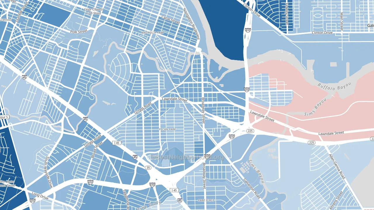 77012, TX block-group political-lean map