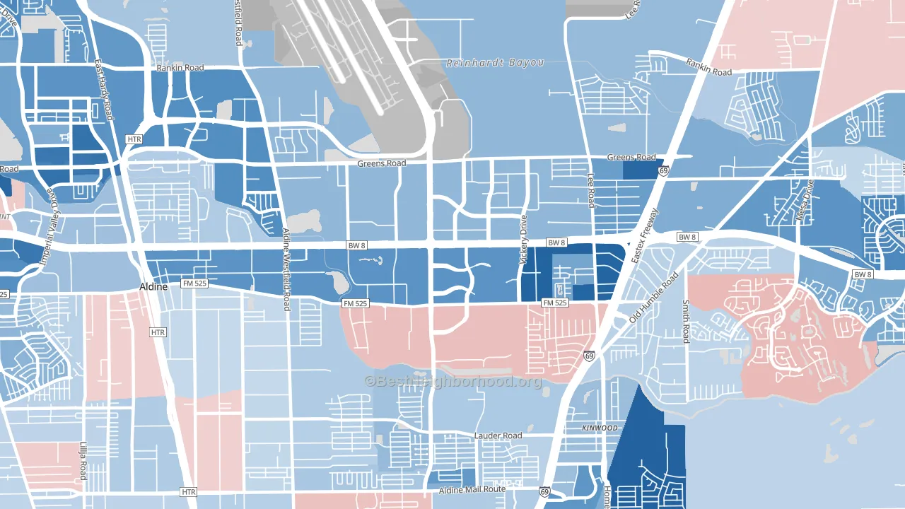 77032, TX block-group political-lean map