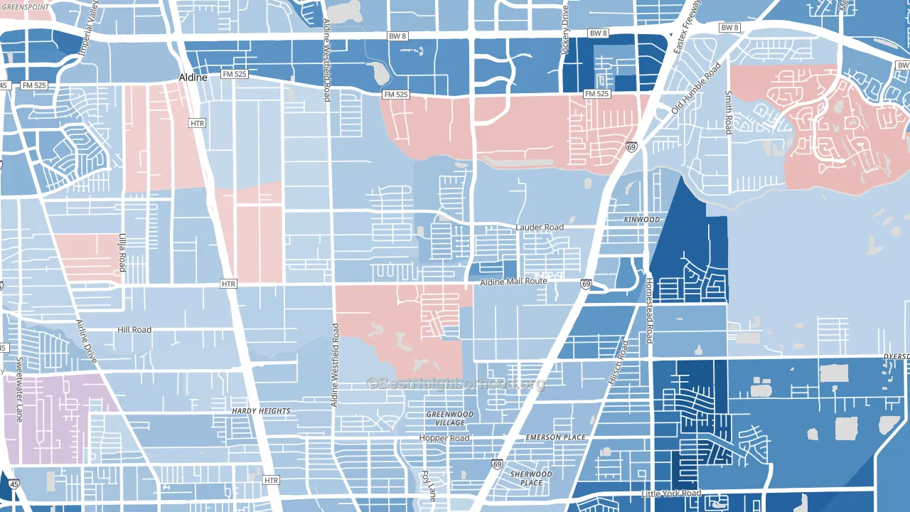 77039, TX block-group political-lean map