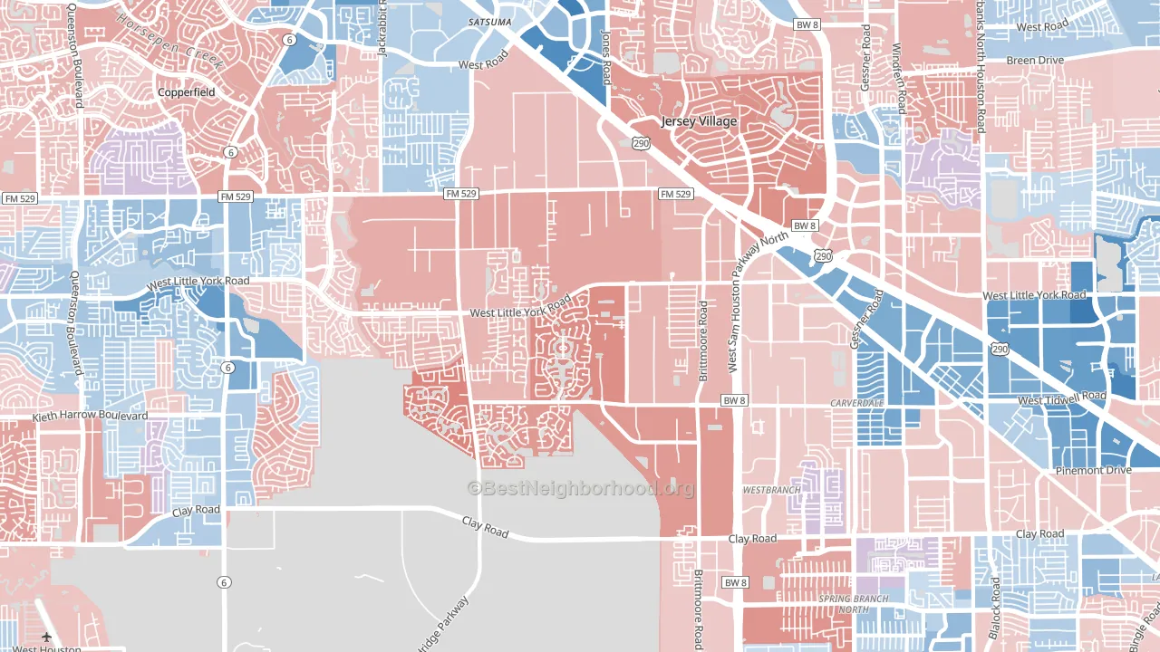 77041, TX block-group political-lean map