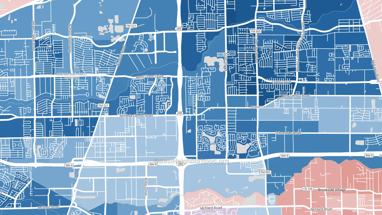 77047, TX block-group political-lean map