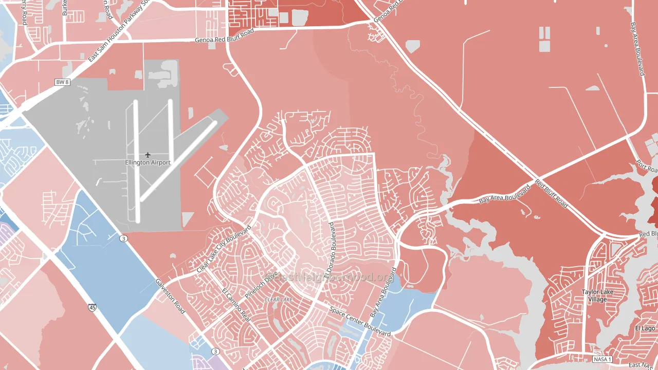 77059, TX block-group political-lean map