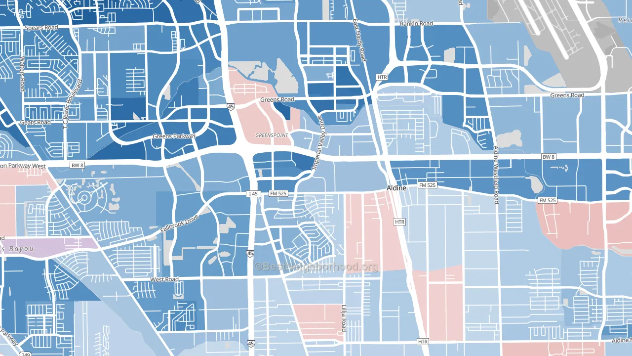 77060, TX block-group political-lean map
