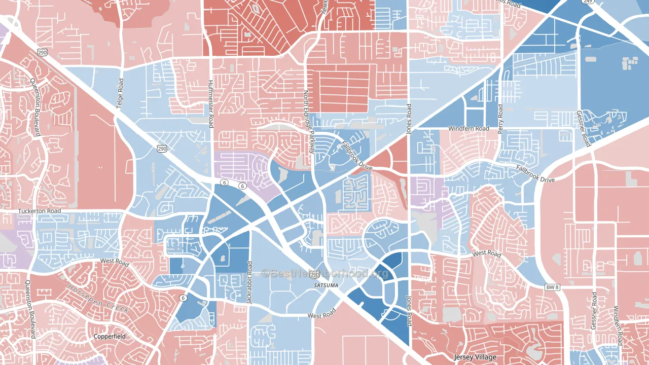 77065, TX block-group political-lean map