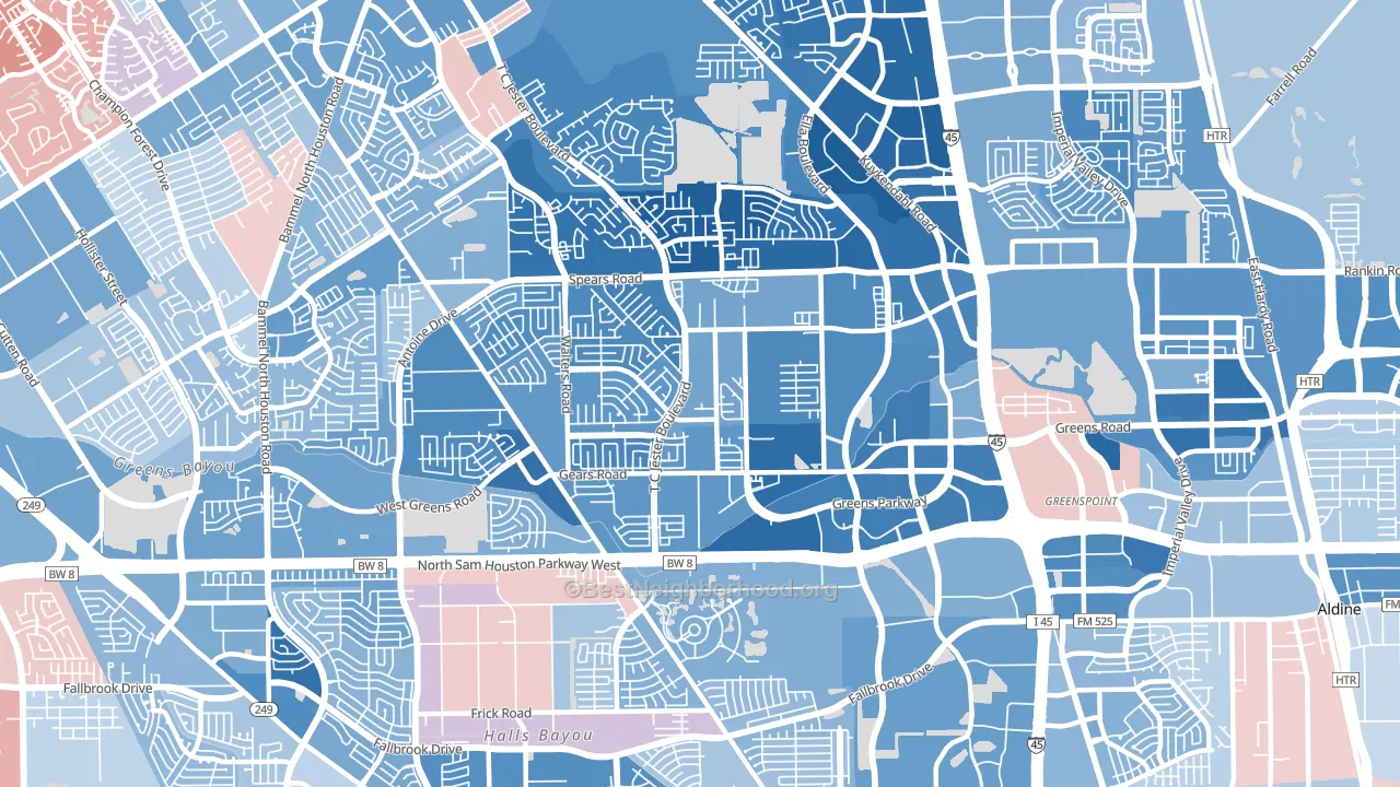 77067, TX block-group political-lean map