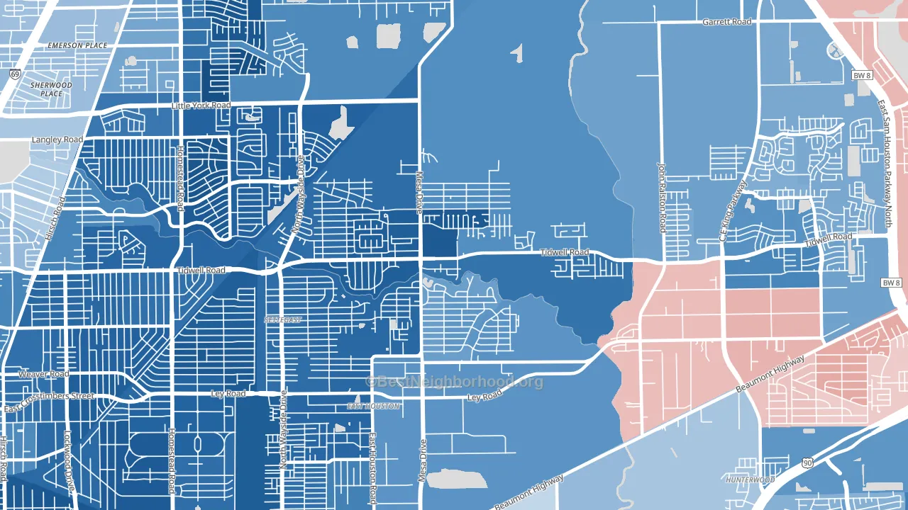 77078, TX block-group political-lean map