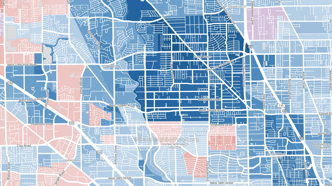 77091, TX block-group political-lean map