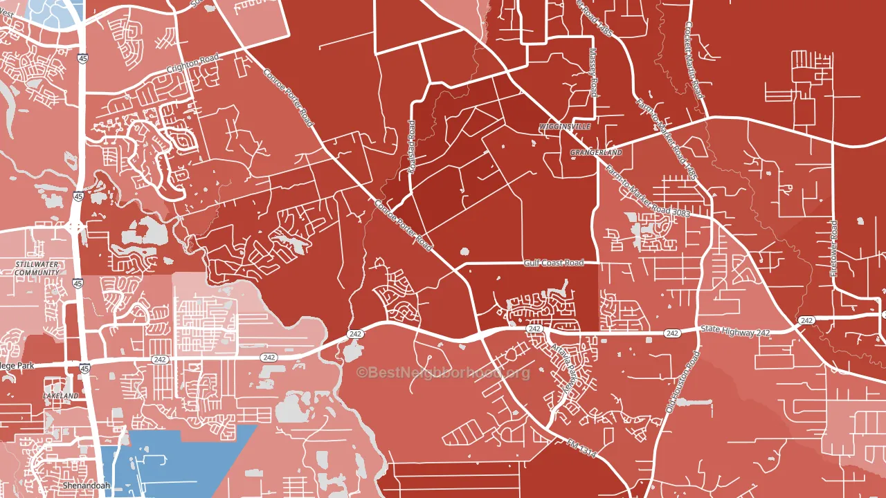 77302, TX block-group political-lean map
