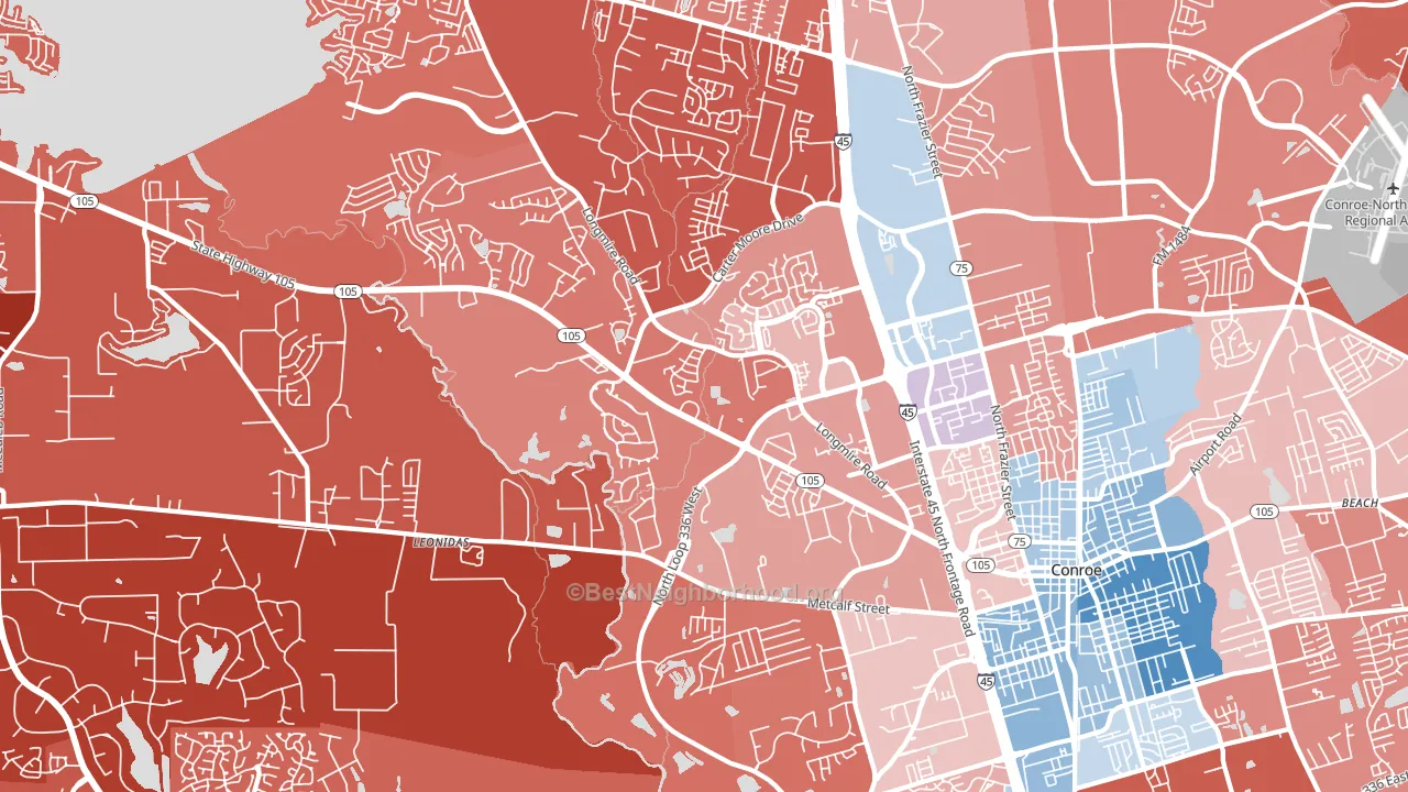 77304, TX block-group political-lean map